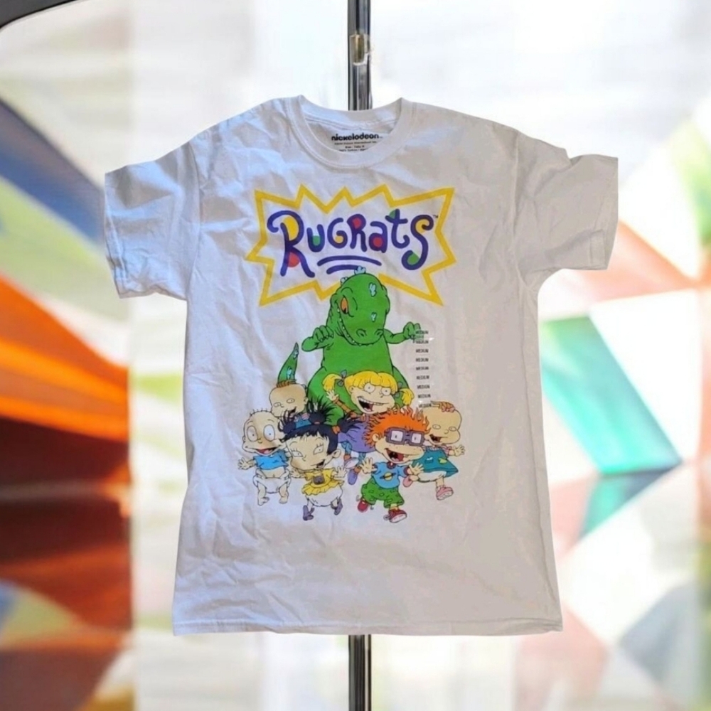 Rugrats Nickelodeon Reptar 100% Cotton T-shirt Unisex White 90s Medium New